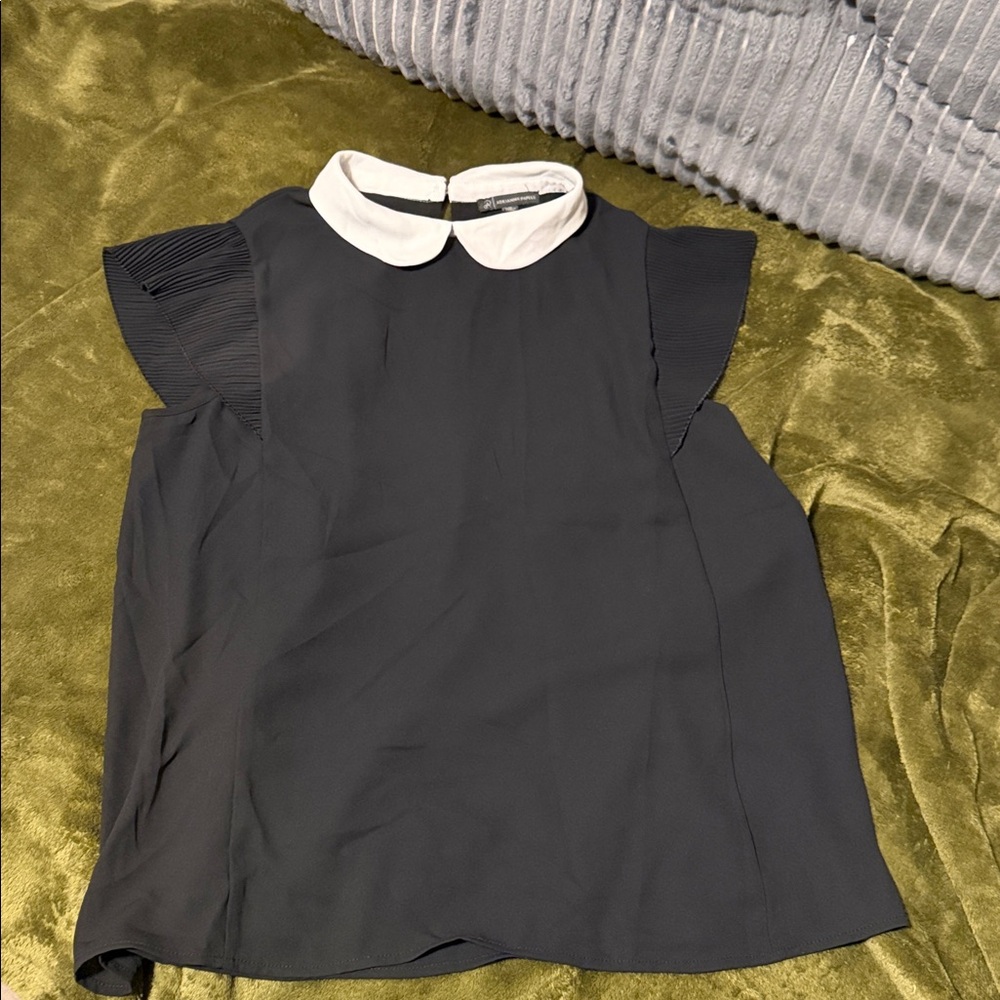 Adrianna Papell Black Top with White Collar